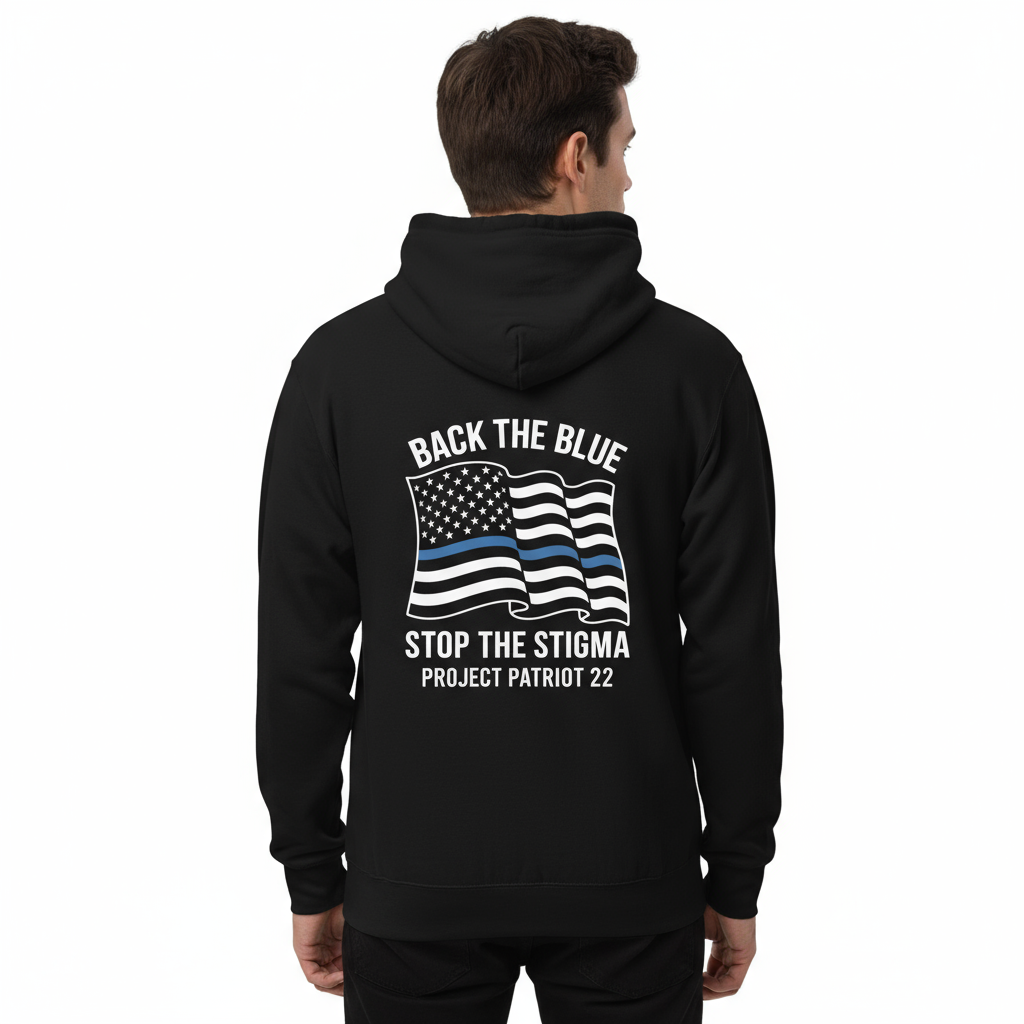 Back the blue stop the stigma hoodie